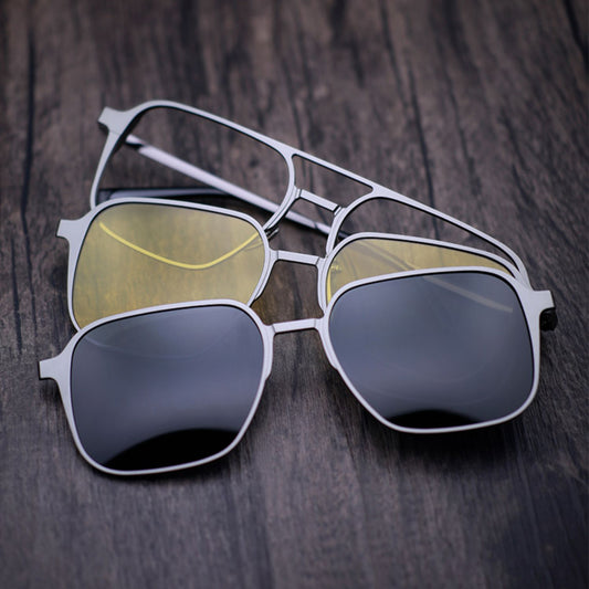 TXOME Ellen Aviator 3-In-1 Magnetic Clip On Glasses