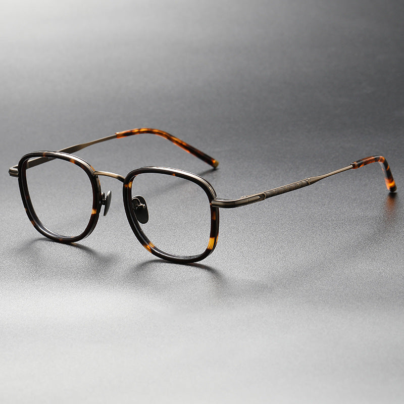 TXOME Page Titanium Vintage Square Glasses