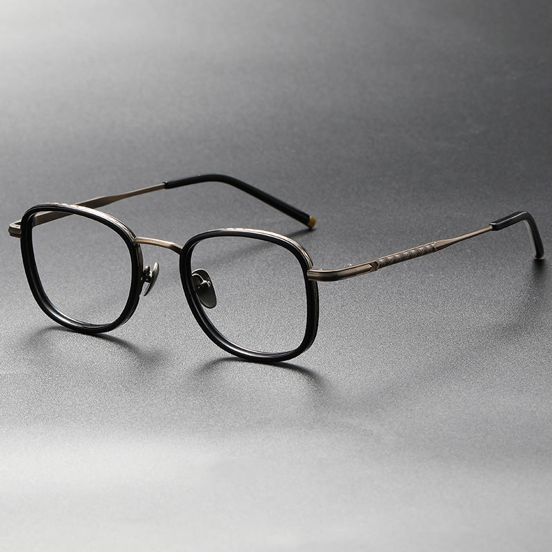 TXOME Page Titanium Vintage Square Glasses
