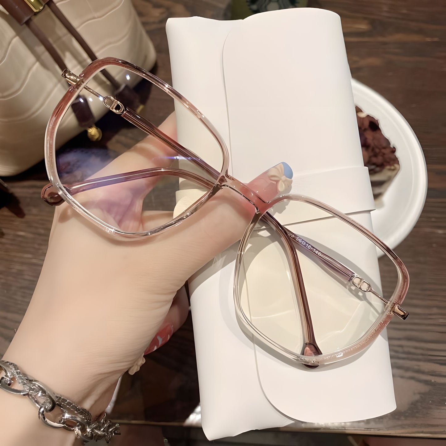 TXOME Lucky Vintage Bling Big Frame Glasses