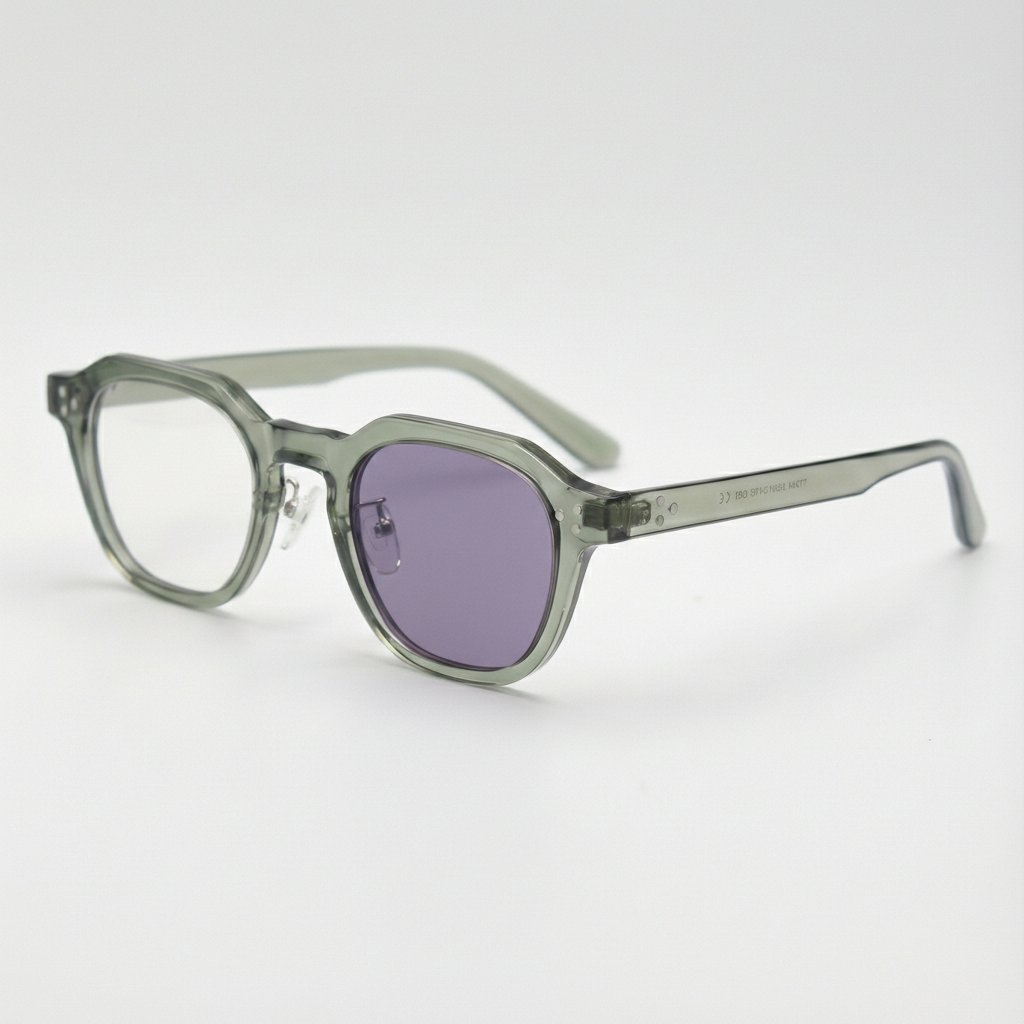 April Purple Photochromic Lens Glasses Side View