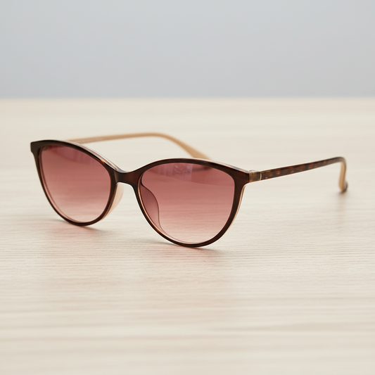 Dawn Pink Gradient Lens Sunglasses - Red Cat-eye TR90 Frame - Lifestyle Shot