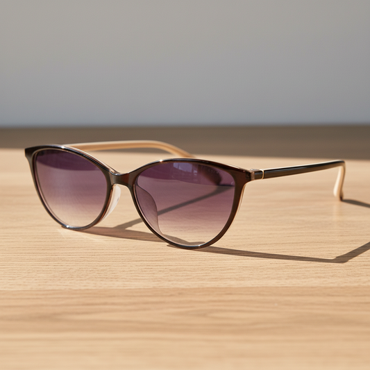 Dawn Purple Gradient Lens Sunglasses - Red Cat-eye TR90 Frame - Lifestyle Shot