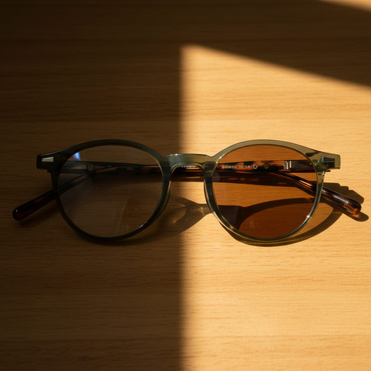 Ida Brown Photochromic Lens Glasses Lifestyle Shot