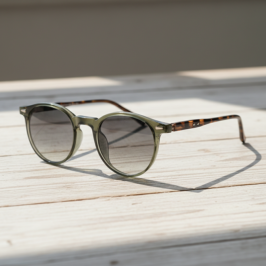 Ida Grey Gradient Lens Sunglasses Lifestyle Shot