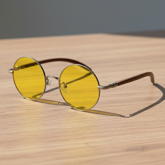 Jo Yellow Tinted Lens Sunglasses Lifestyle Shot