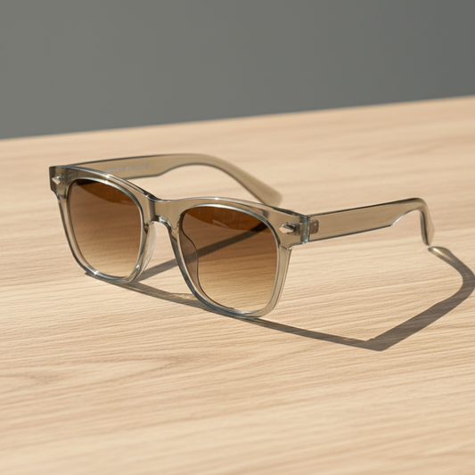 Julie Brown Gradient Lens Sunglasses - Green Rectangle TR90 Frame - Lifestyle Shot