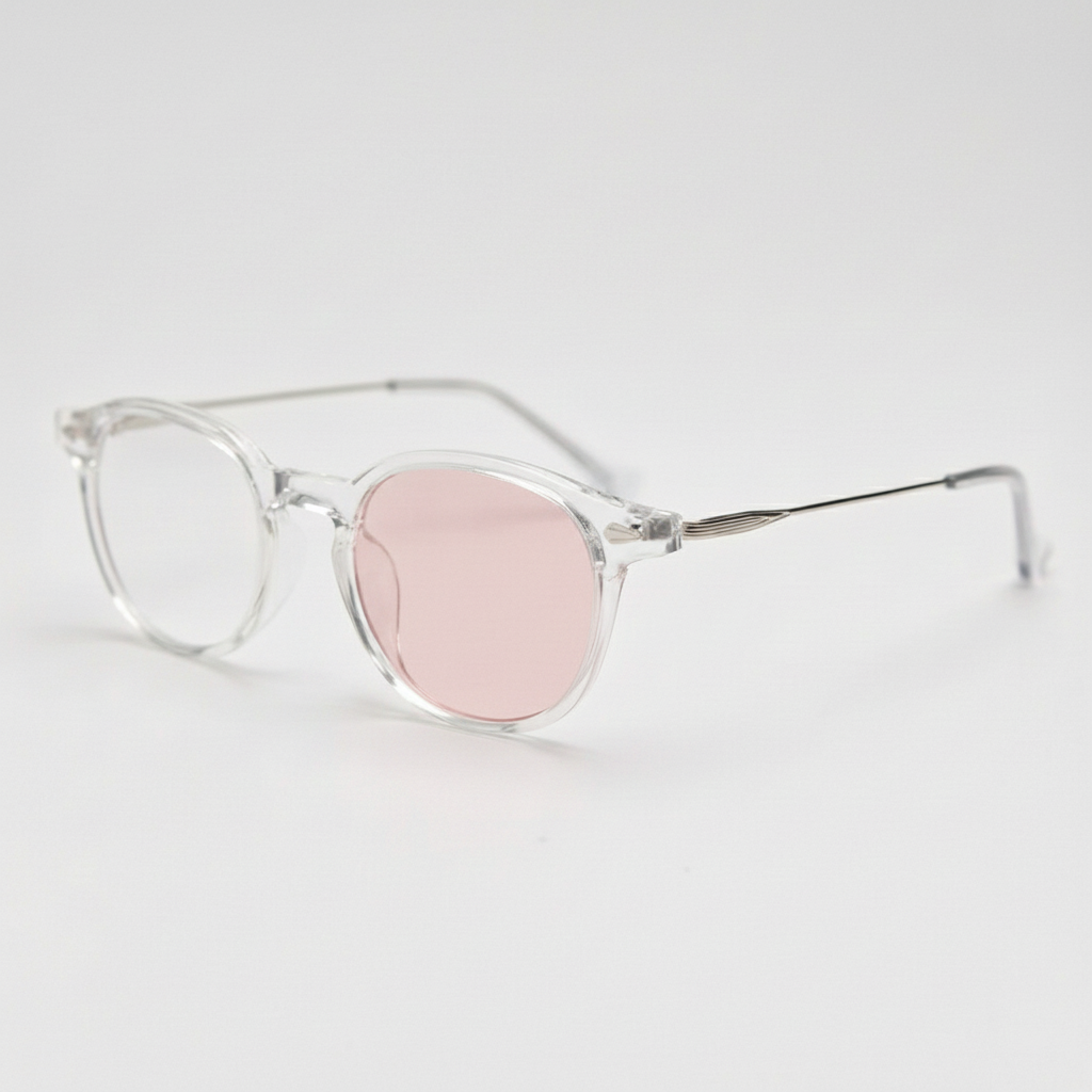 Lora Pink Photochromic Lens Glasses Side View