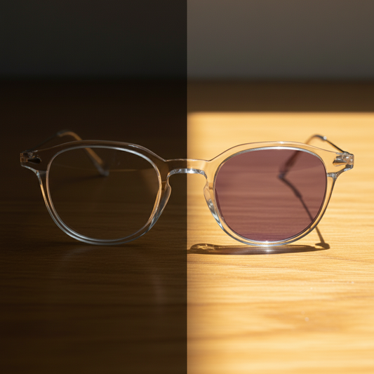 Lora Purple Photochromic Lens Glasses Lifestyle Shot