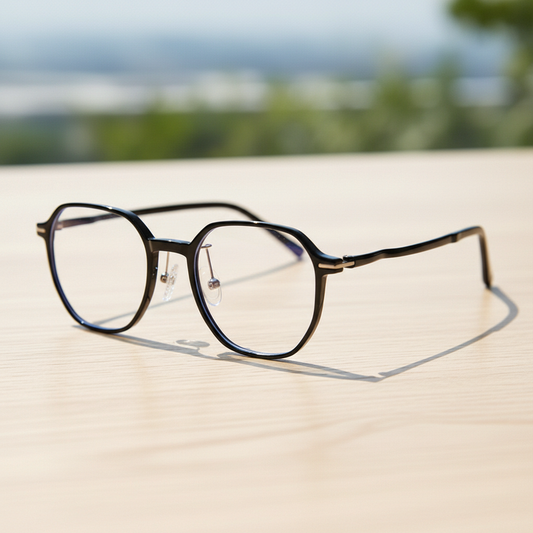 Nina Clear Lens Glasses - Black Square TR90 Frame - Lifestyle Shot