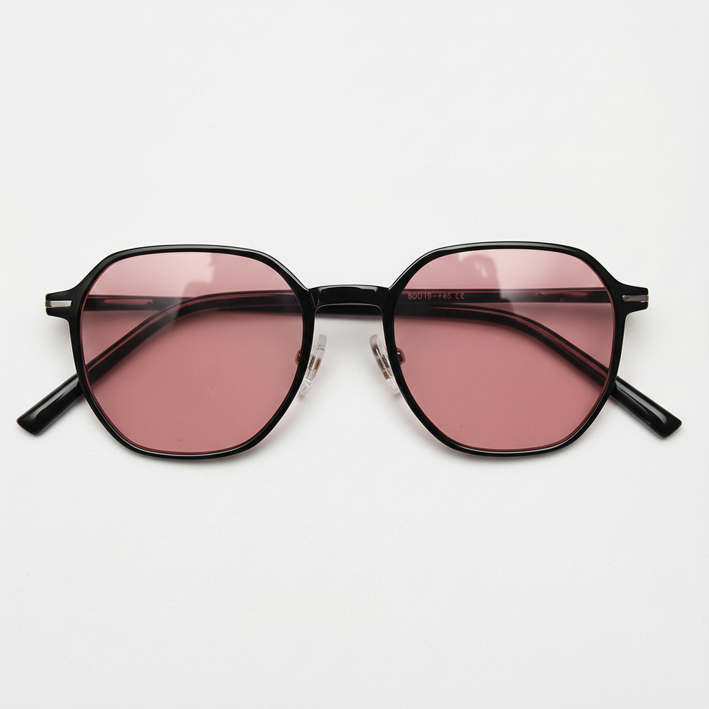 Nina Rose Tinted Lens Sunglasses - Black Square TR90 Frame FL-41 Glasses - Front View