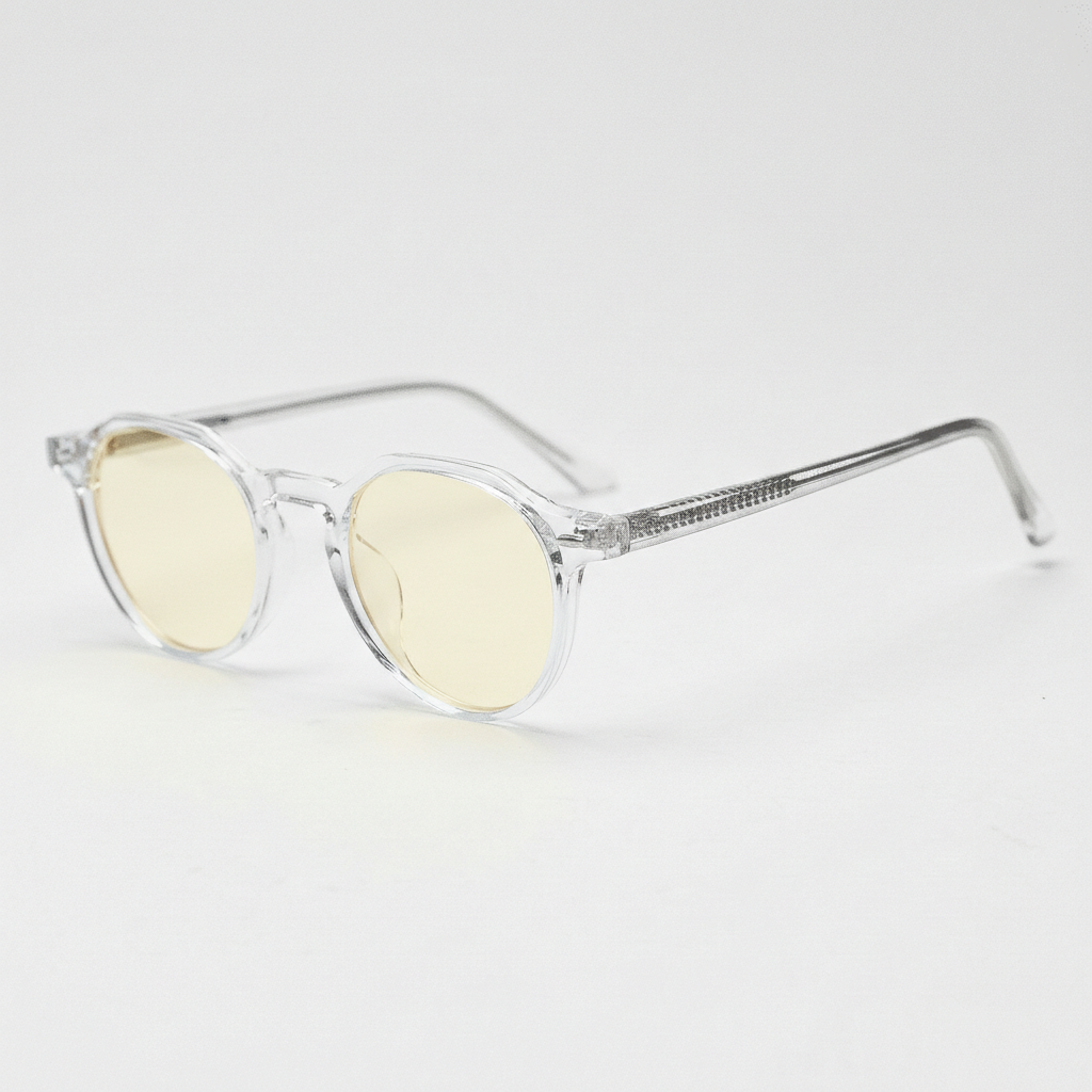 Susan Blue Light Lens Glasses - Clear Geometric TR90 Frame - Side View
