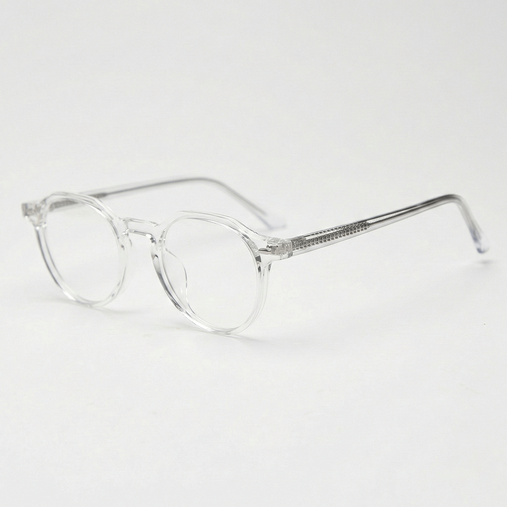 Susan Clear Lens Glasses - Clear Geometric TR90 Frame - Side View