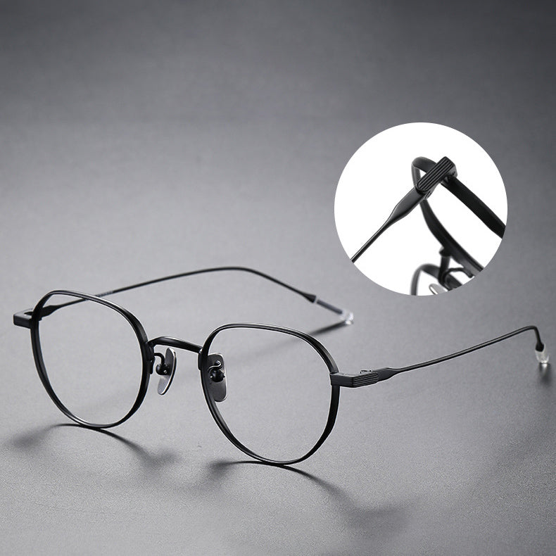 TXOME Vintage Irregular Titanium Clear Glasses -TXOME