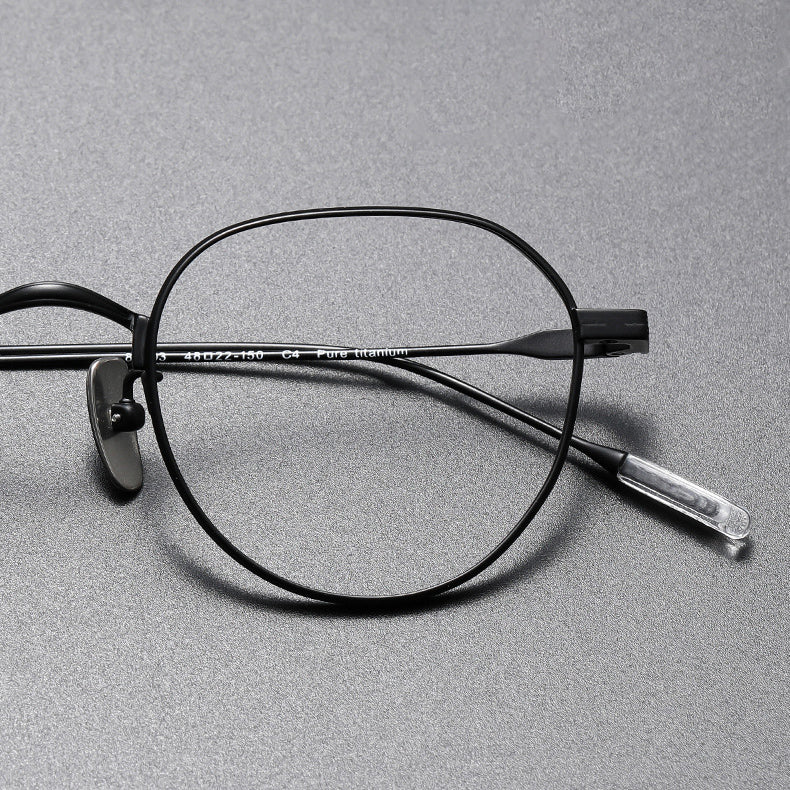 TXOME Vintage Irregular Titanium Clear Glasses -TXOME