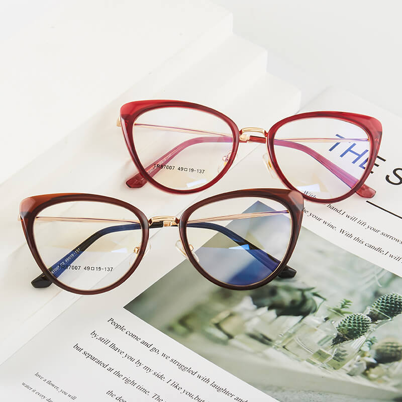 TXOME Trendy Cat Eye Clear Glasses -TXOME