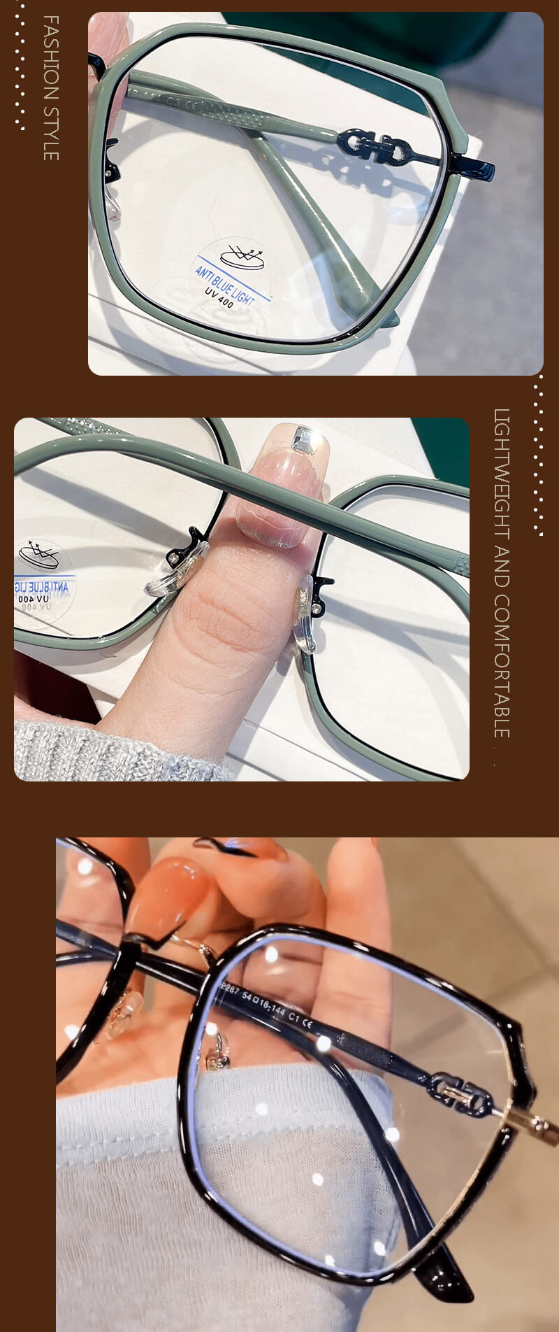 TXOME Lora Square Big Frame Glasses