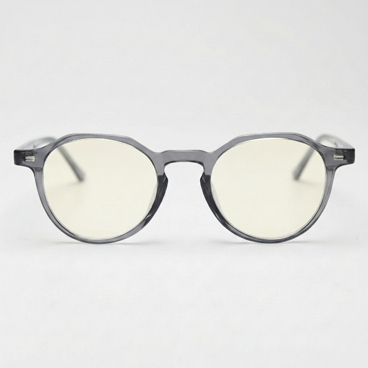Cherry Blue Light Lens Glasses - Grey Geometric TR90 Frame - Front View