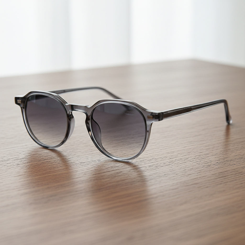 Cherry Grey Gradient Lens Sunglasses - Grey Geometric TR90 Frame - Lifestyle Shot