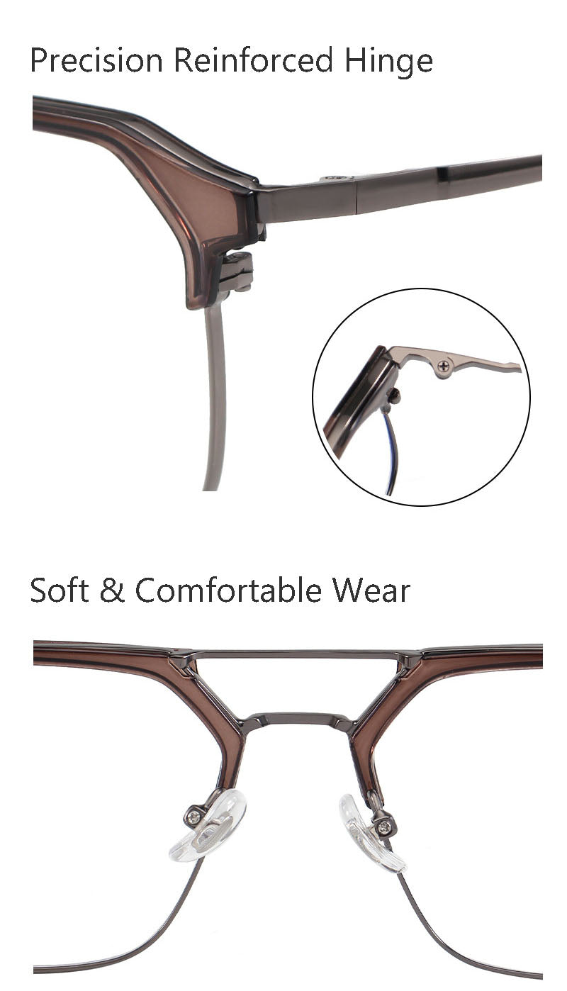 TXOME Vintage Flat Frame Glasses