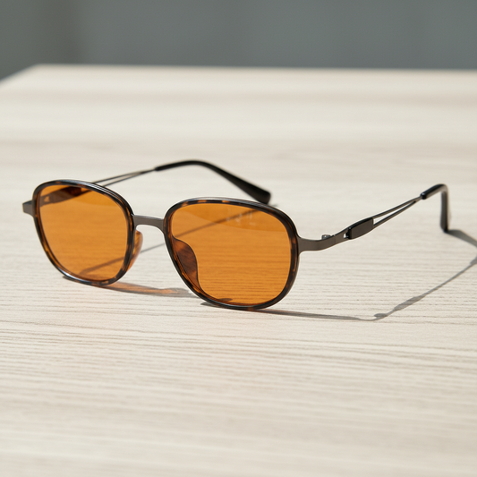 Dale Orange Tinted Lens Sunglasses Lifestyle Shot