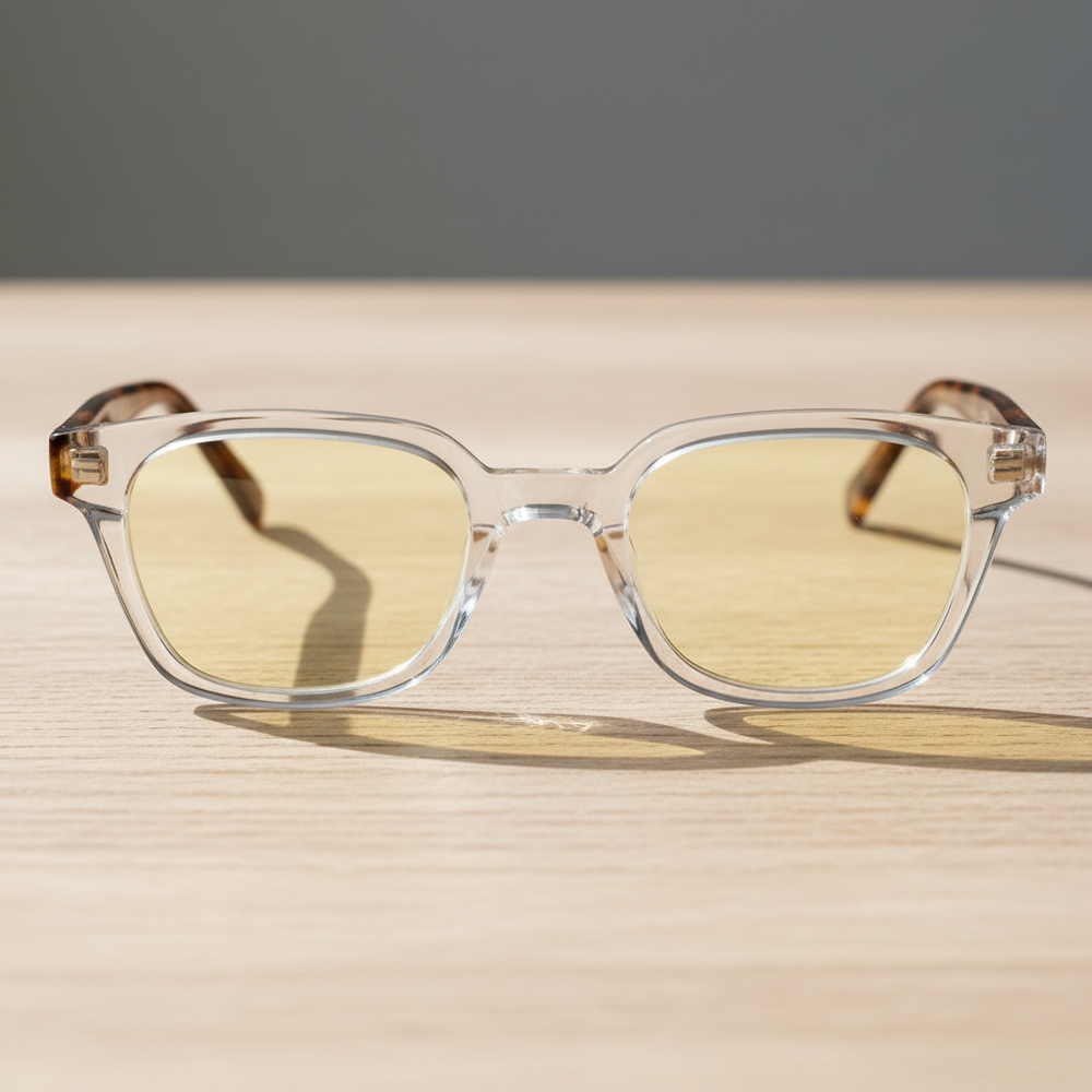 Dana Blue Light Lens Glasses - Clear Square Acetate Frame