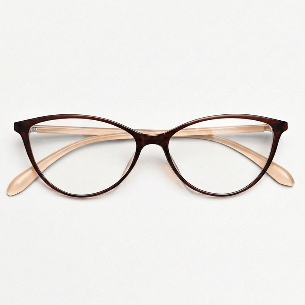 Dawn Clear Lens Glasses - Red Cat-eye TR90 Frame - Front View