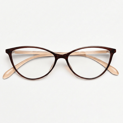 Dawn Clear Lens Glasses - Red Cat-eye TR90 Frame - Front View