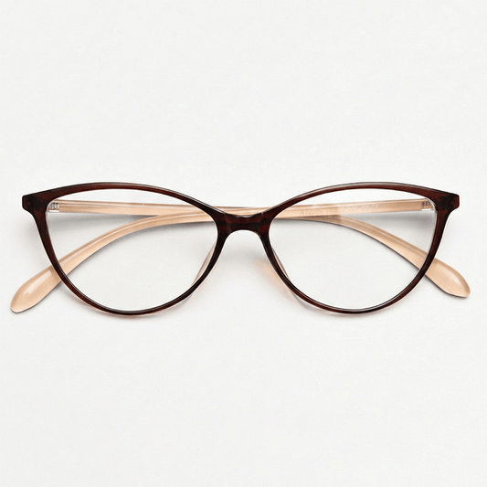 Dawn Clear Lens Glasses - Red Cat-eye TR90 Frame - Front View