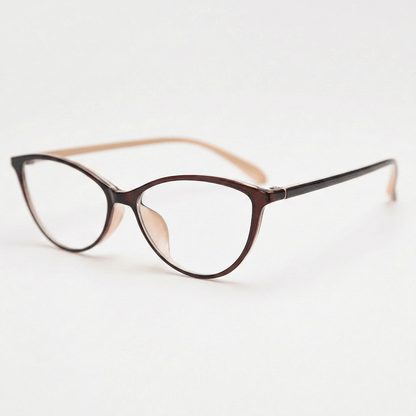 Dawn Clear Lens Glasses - Red Cat-eye TR90 Frame - Side View
