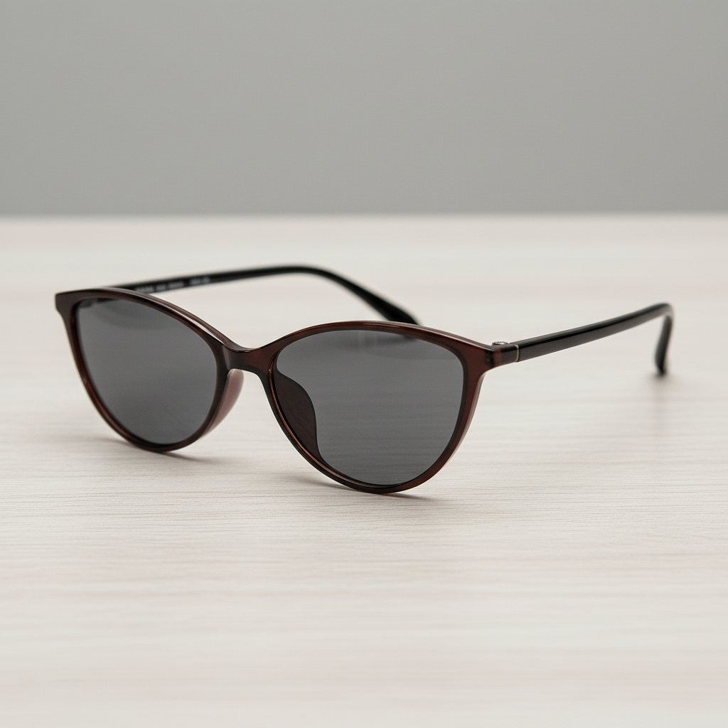 Dawn Grey Tinted Lens Sunglasses - Red Cat-eye TR90 Frame - Lifestyle Shot
