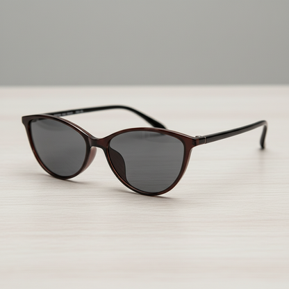 Dawn Grey Tinted Lens Sunglasses - Red Cat-eye TR90 Frame - Lifestyle Shot