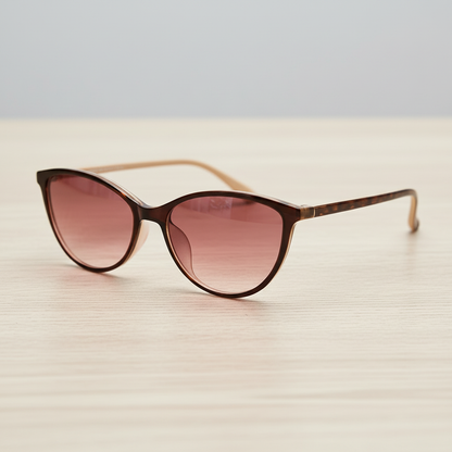Dawn Pink Gradient Lens Sunglasses - Red Cat-eye TR90 Frame - Lifestyle Shot