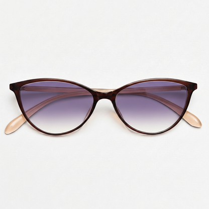 Dawn Purple Gradient Lens Sunglasses - Red Cat-eye TR90 Frame - Front View
