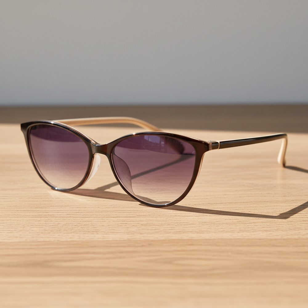 Dawn Purple Gradient Lens Sunglasses - Red Cat-eye TR90 Frame