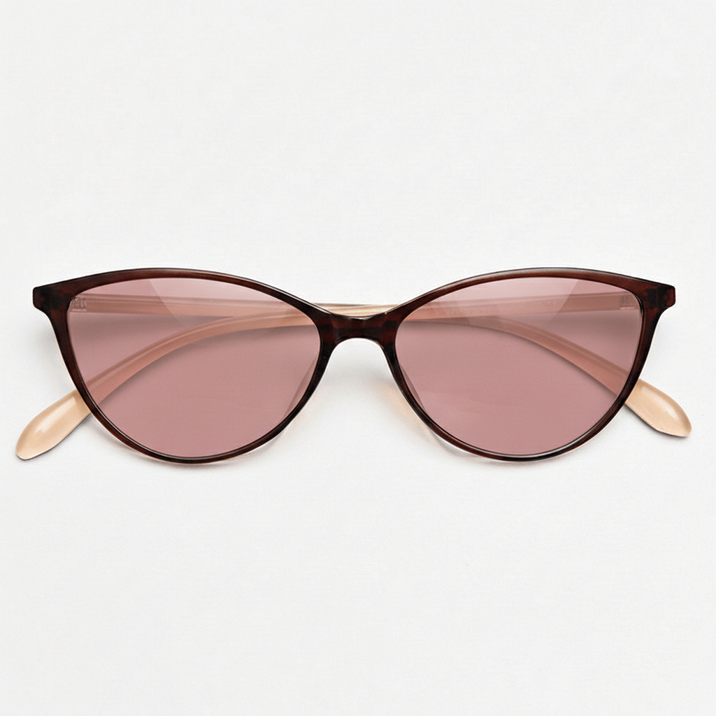 Dawn Rose Tinted Lens Sunglasses - Red Cat-eye TR90 Frame FL-41 Glasses - Front View