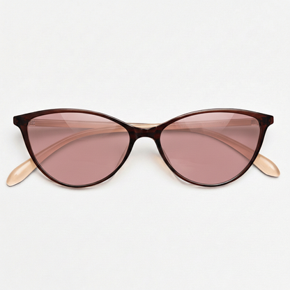 Dawn Rose Tinted Lens Sunglasses - Red Cat-eye TR90 Frame FL-41 Glasses - Front View
