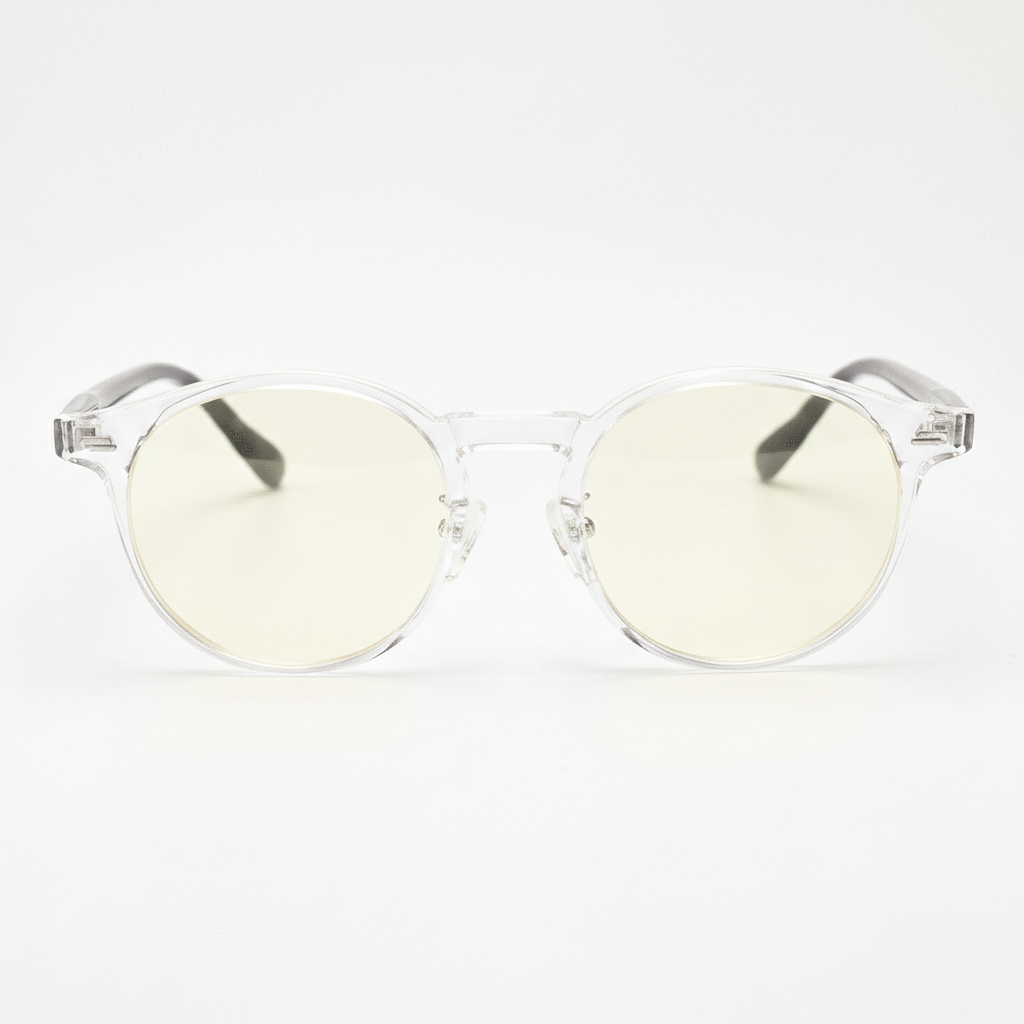 Erin Blue Light Lens Glasses - Clear Round TR90 Frame - Front View