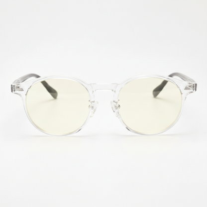 Erin Blue Light Lens Glasses - Clear Round TR90 Frame - Front View