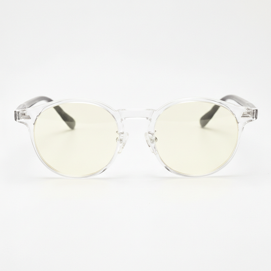 Erin Blue Light Lens Glasses - Clear Round TR90 Frame - Front View