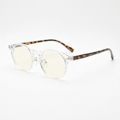 Erin Blue Light Lens Glasses - Clear Round TR90 Frame - Side View