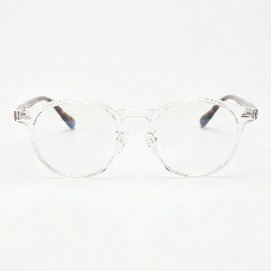 Erin Clear Lens Glasses - Clear Round TR90 Frame - Front View