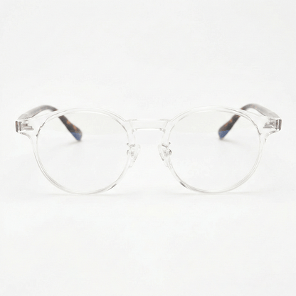 Erin Clear Lens Glasses - Clear Round TR90 Frame - Front View