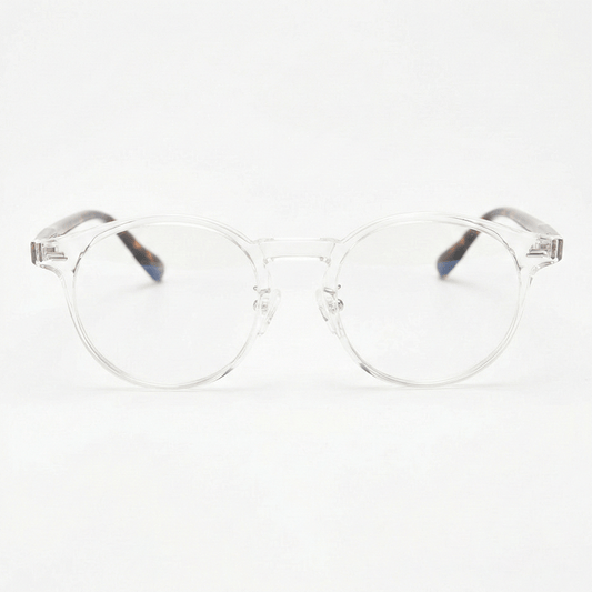 Erin Clear Lens Glasses - Clear Round TR90 Frame - Front View