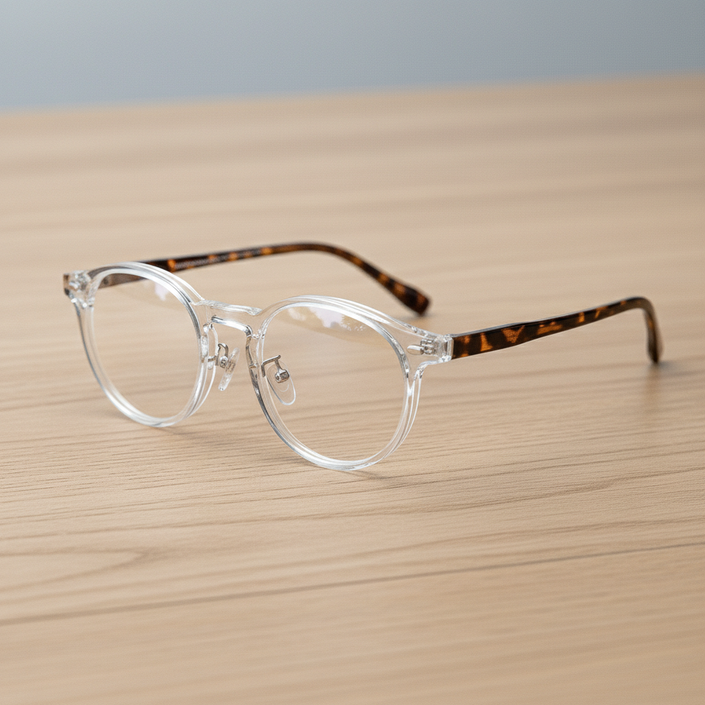 Erin Clear Lens Glasses - Clear Round TR90 Frame