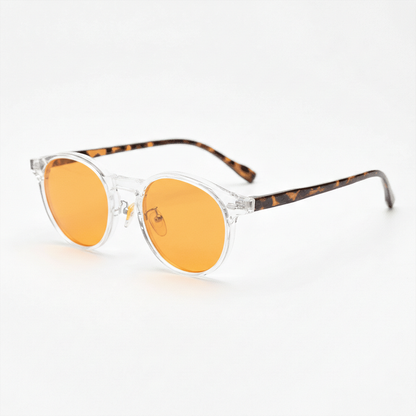 Erin Orange Tinted Lens Sunglasses - Clear Round TR90 Frame - Side View