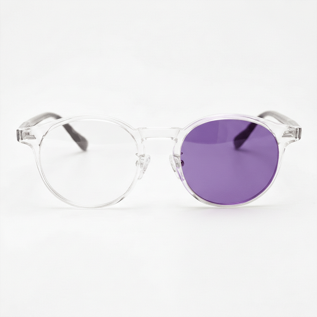 Erin Purple Photochromic Lens Glasses - Clear Round TR90 Frame - Front View