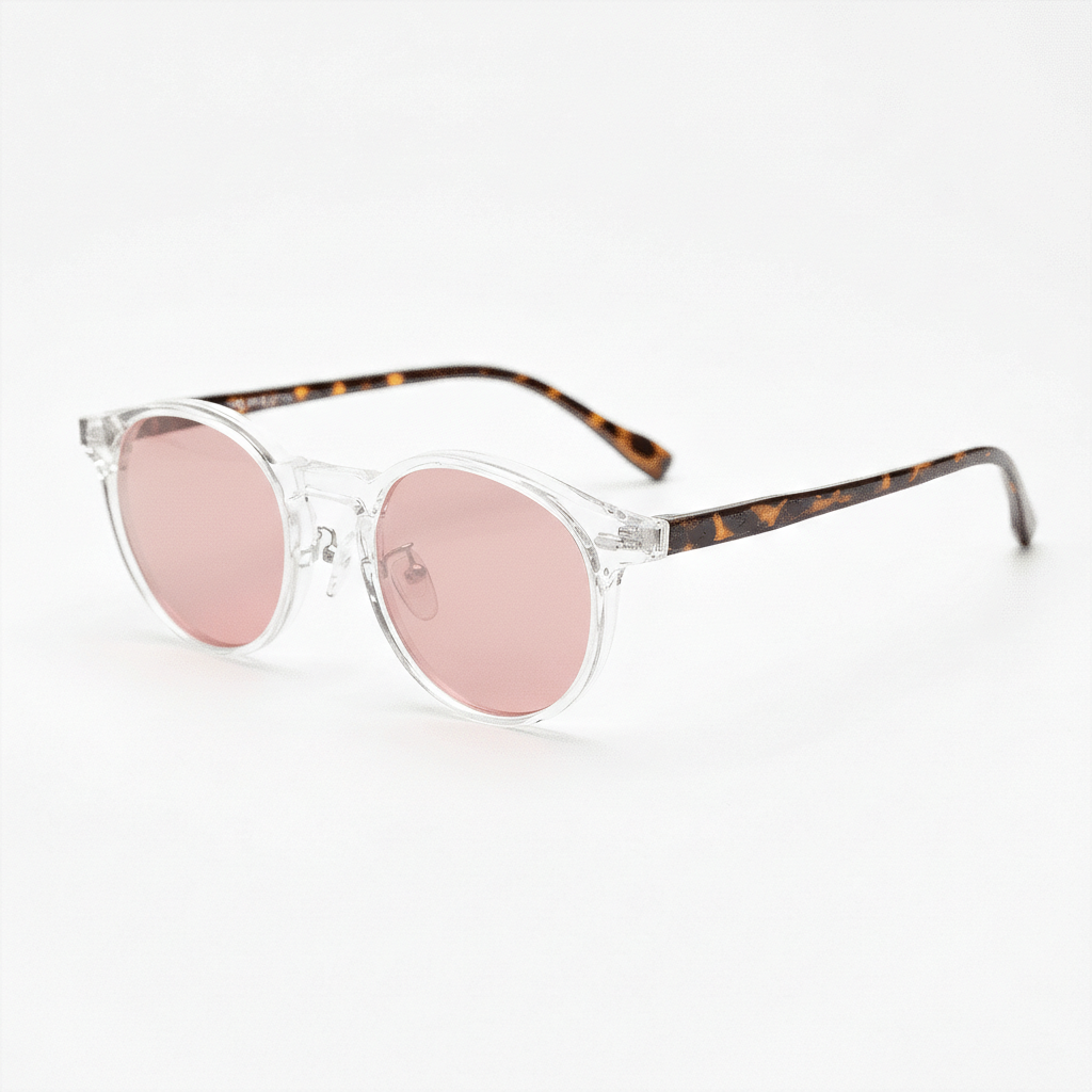 Erin Rose Tinted Lens Sunglasses - Clear Round TR90 Frame FL-41 Glasses - Side View