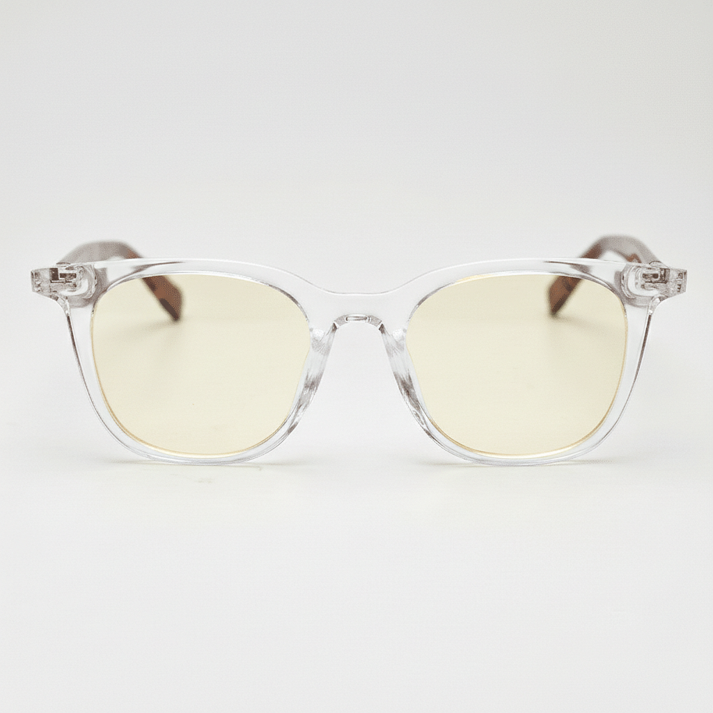 Faith Blue Light Lens Glasses - Clear Rectangle TR90 Frame - Front View