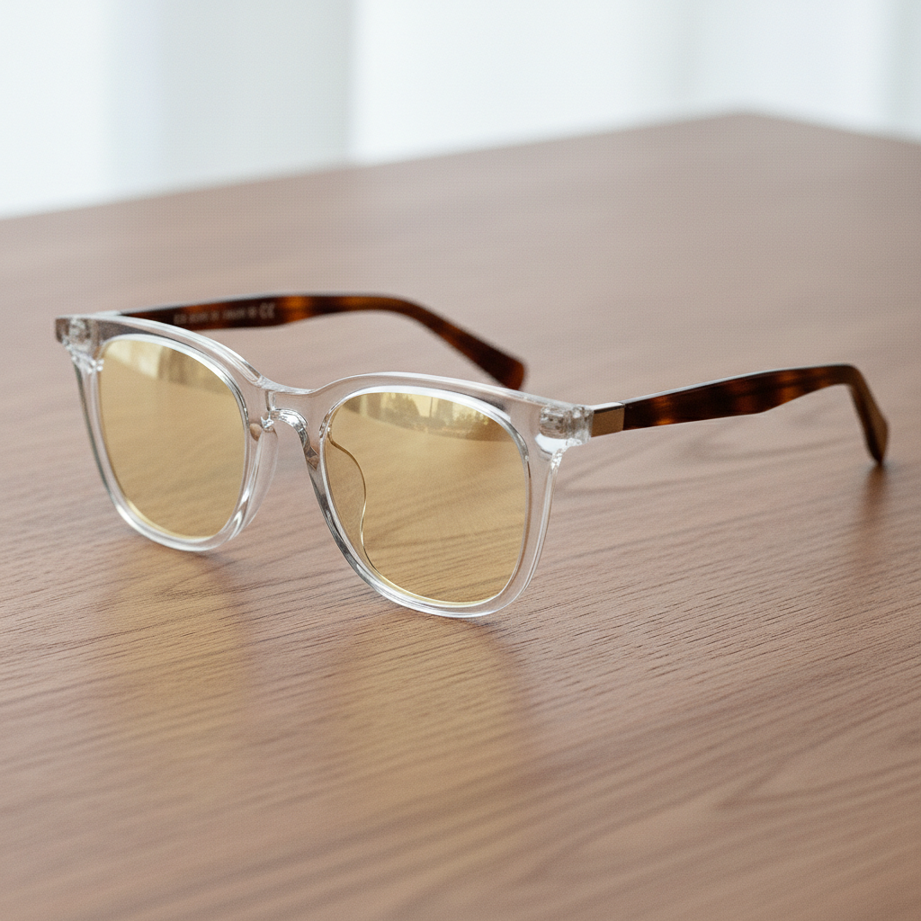 Faith Blue Light Lens Glasses - Clear Rectangle TR90 Frame - Lifestyle Shot